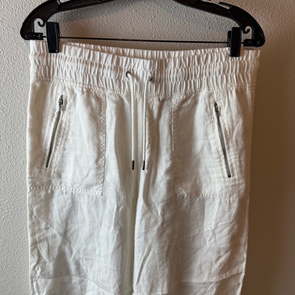 Athleta Cabo Linen Wide Leg Crop Pant White Casual Athleisure Active Women’s 6 - Picture 4 of 10